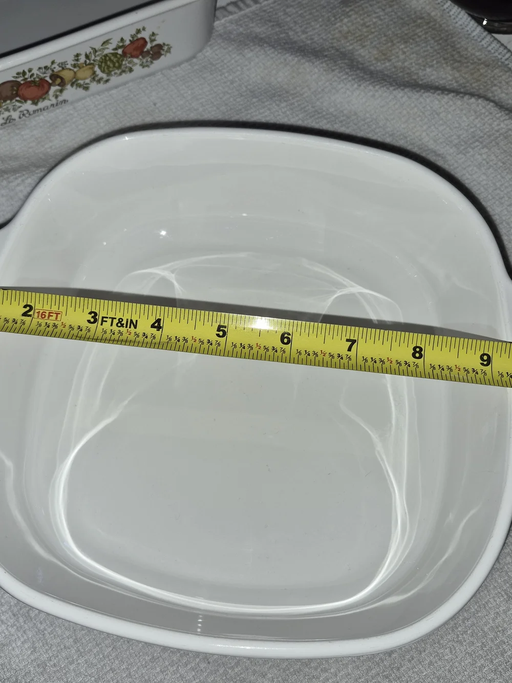 vintage Corning Ware casserole dish from the 